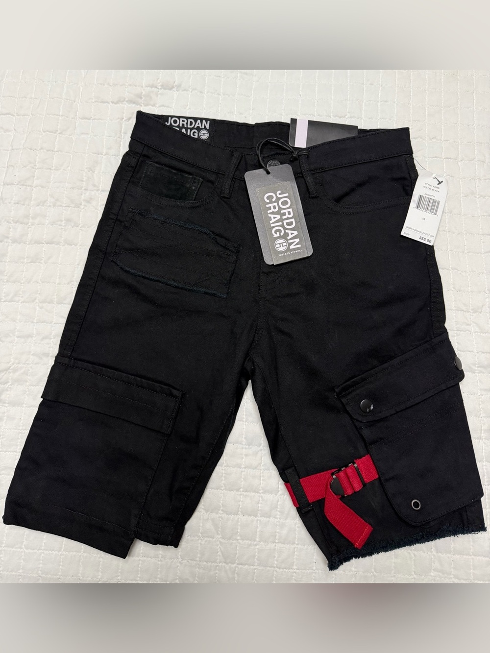 Jordan Craig Black Cargo Shorts Size 16 NWT Streetwear